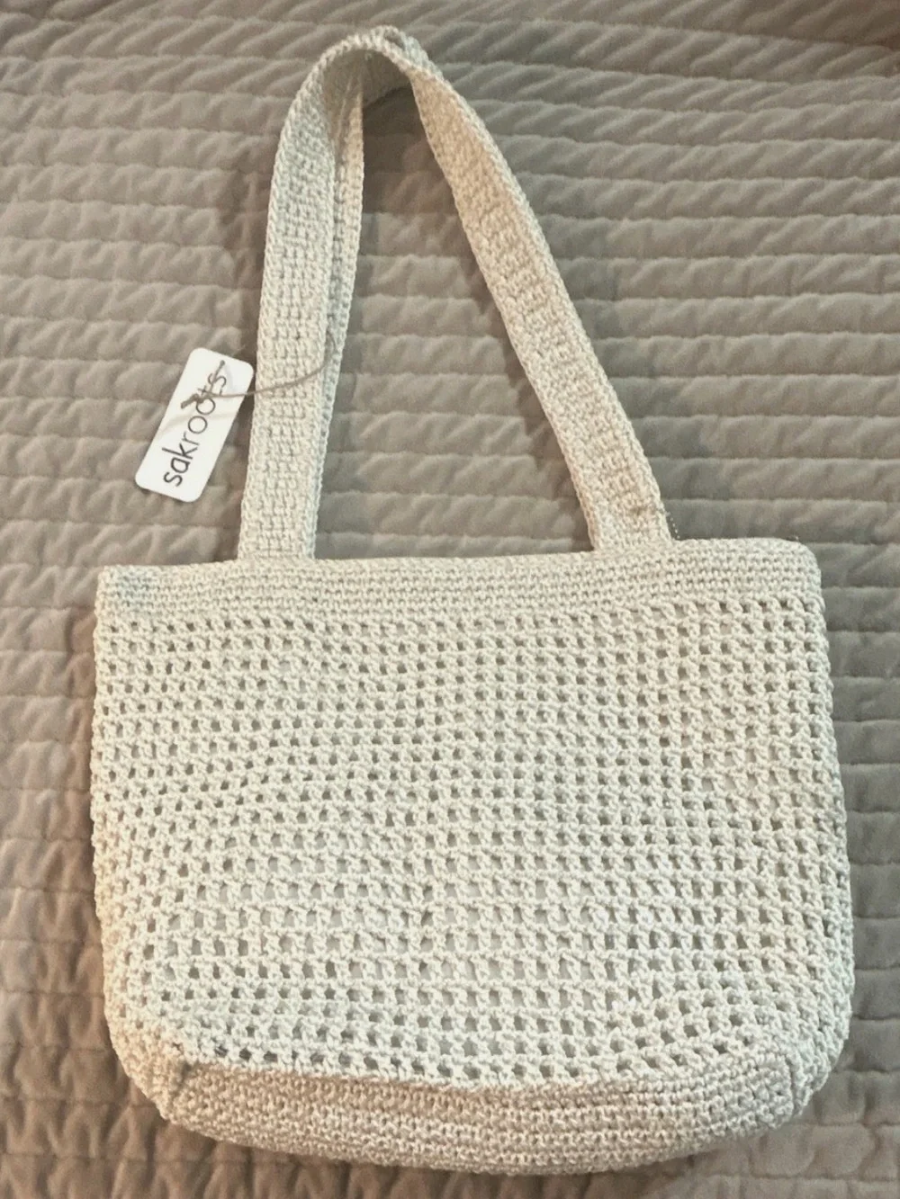 Sakroots Cream Crochet Shoulder Tote